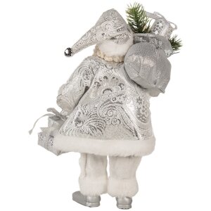 Clayre & Eef 65587 Father Christmas 18x11x28 cm Silver White