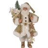 Clayre & Eef Father Christmas Decorative Figure Gold White 17x10x27 cm