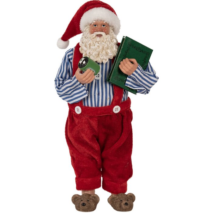 Clayre & Eef 65590 Father Christmas 13x10x27 cm Red White Country Style Decorative Figurine