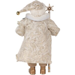 Clayre & Eef 65593 Christmas Decoration Father Christmas Gold White 16x10x27 cm