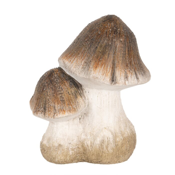 Clayre & Eef 6CE1768 Decoration Mushrooms Ceramic Brown White 10x7x12 cm