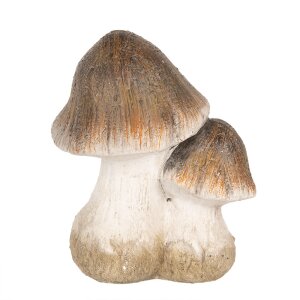 Clayre & Eef 6CE1768 Decoration Mushrooms Ceramic Brown White 10x7x12 cm