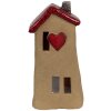 Clayre & Eef 6CE1775 Decorative House Brown Red Ceramic 10x7x19 cm Country Style