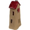 Clayre & Eef 6CE1775 Decorative House Brown Red Ceramic 10x7x19 cm Country Style