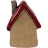 Clayre & Eef 6CE1776 Decoration House Brown Red 12x9x16 cm Christmas Ceramic