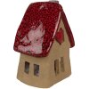 Clayre & Eef 6CE1776 Decoration House Brown Red 12x9x16 cm Christmas Ceramic