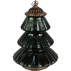 Clayre & Eef 6GL4574GR Christmas tree LED glass green...