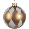 Clayre & Eef 6GL4610 Christmas bauble gold white Ø 8 cm glass modern