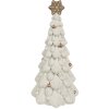 Clayre & Eef 6PR4245 Christmas Tree Decoration White Brown Ø 15x31 cm Polyresin