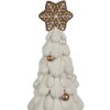 Clayre & Eef 6PR4245 Christmas Tree Decoration White Brown Ø 15x31 cm Polyresin