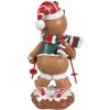 Clayre & Eef 6PR4259 Gingerbread Man Decoration Brown White 12x11x21 cm