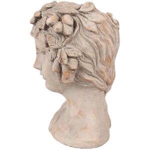 Clayre & Eef 6TE0546M Flower Pot Head Stone Grey...