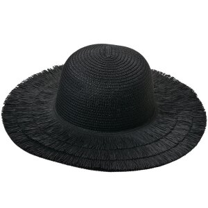 Juleeze JZHA0102Z ladies hat black fringed design elegance