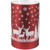 Clayre & Eef 6GL4669 Tealight holder LED glass Ø 8x12 cm Reindeer snowflakes