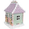 Clayre & Eef 6PR4267 Decorative House Christmas Green Pink Purple 17x14x21 cm