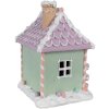 Clayre & Eef 6PR4267 Decorative House Christmas Green Pink Purple 17x14x21 cm