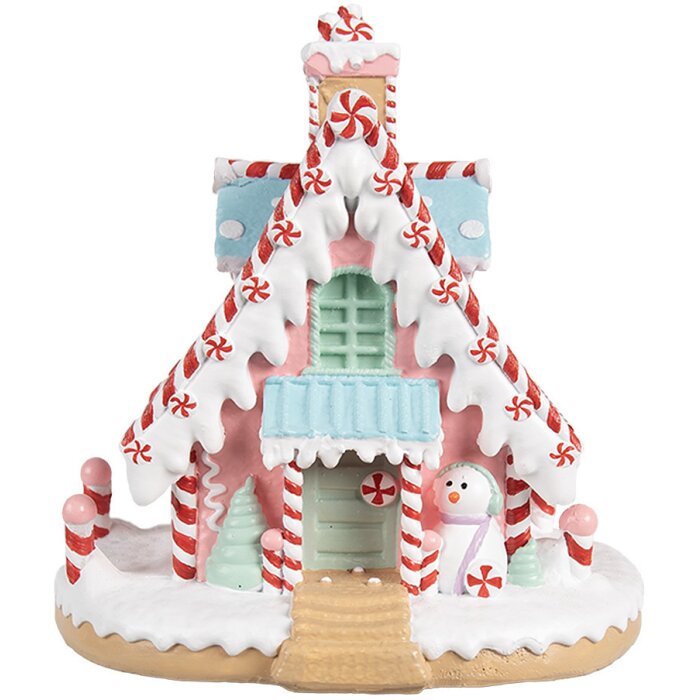 Clayre & Eef 6PR4268 Christmas House Pink Purple Polyresin 16x13x15 cm