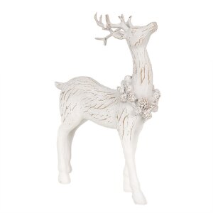 Clayre & Eef 6PR4284 Decoration Deer White 13x5x19 cm...