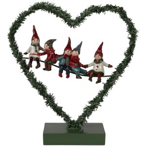 Clayre & Eef 65531 LED decoration heart gnome 26x9x28...