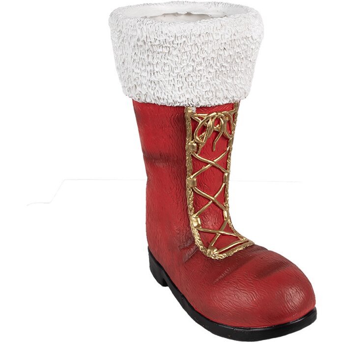 Clayre & Eef 6MG0048 Christmas Decoration Boots Red White 32x19x36 cm