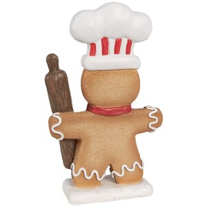 Clayre & Eef 6PR4275 Gingerbread Man Decoration Brown White 11x4x18 cm