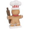 Clayre & Eef 6PR4275 Gingerbread Man Decoration Brown White 11x4x18 cm