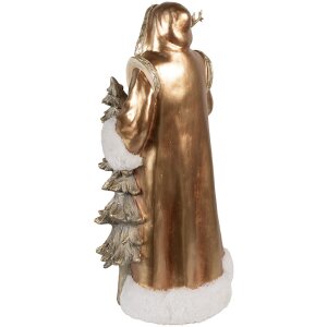 Clayre & Eef 6PR4279 Father Christmas Decoration Gold coloured 25x18x50 cm Polyresin