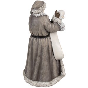 Clayre & Eef 6PR4282 Father Christmas Decorative Figure Grey 22x18x40 cm Classic