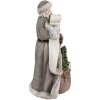 Clayre & Eef 6PR4282 Father Christmas Decorative Figure Grey 22x18x40 cm Classic