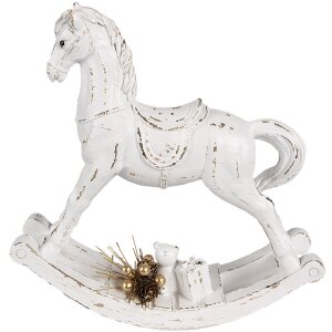 Clayre & Eef 6PR4285 Decorative Rocking Horse White...