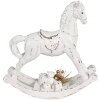 Clayre & Eef 6PR4285 Decorative Rocking Horse White Antique 25x7x25 cm Polyresin