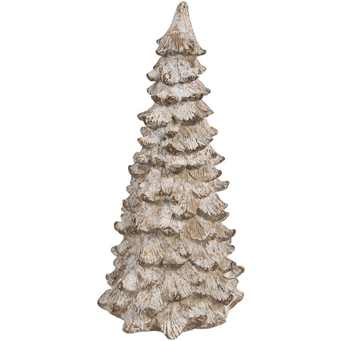 Clayre & Eef 6PR4289 Decorative Tree White Beige 9x9x18 cm Polyresin Country Style