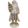 Clayre & Eef 6PR4302 Father Christmas Decoration Beige Gold 10x8x21 cm Polyresin