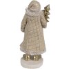 Clayre & Eef 6PR4302 Father Christmas Decoration Beige Gold 10x8x21 cm Polyresin