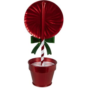 Clayre & Eef 6Y5626 Decoration Lollipop Red White Metal 12x9x26 cm