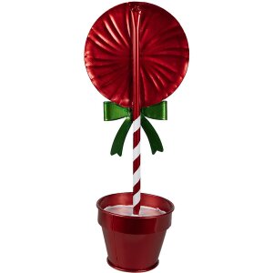 Clayre & Eef 6Y5627 Decoration Lollipop Red Metal 12x9x31 cm