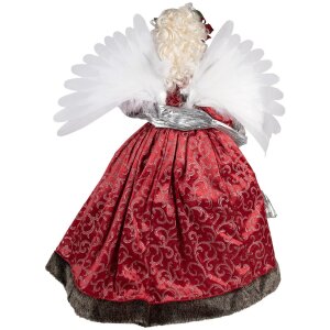 Clayre & Eef 50775 Decorative Angel Red 60x40x86 cm Textile Plastic Christmas