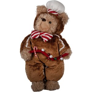 Clayre & Eef 65622 Decoration Bear Brown Red 22x16x43 cm