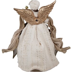 Clayre & Eef 65625 Decorative Angel Beige Gold 20x12x28 cm Christmas