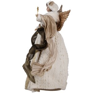 Clayre & Eef 65625 Decorative Angel Beige Gold 20x12x28 cm Christmas