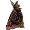 Clayre & Eef 65626 Decorative Angel Brown Green Textile 16x10x28 cm Christmas Decoration