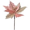 Clayre & Eef 65824 Christmas Decoration Flower Pink Gold Ø 24x27 cm Plastic