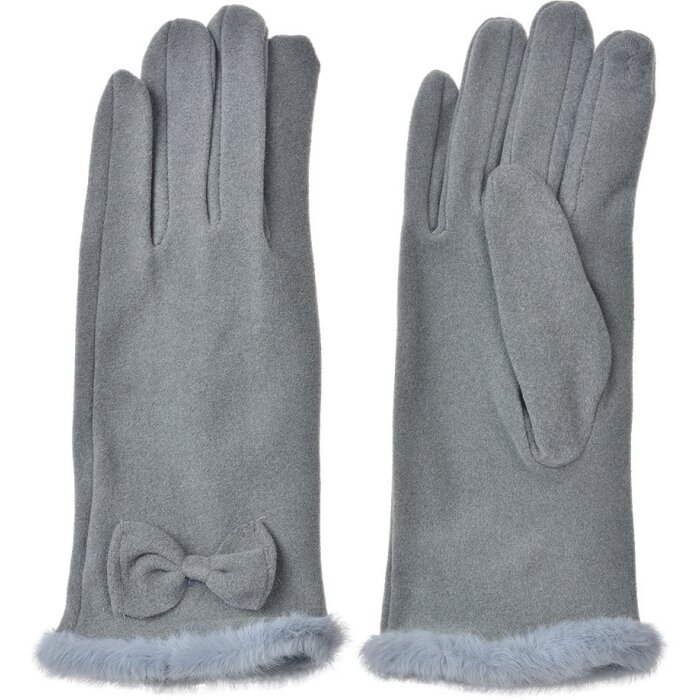 Juleeze JZGL0089G Gloves Grey 9x23x1 cm 100% polyester loop detail