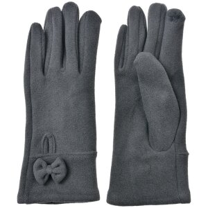 Juleeze JZGL0091G Winter gloves 9x23x1 cm grey with bow