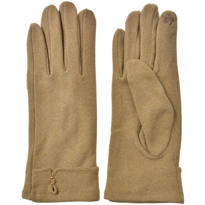 Juleeze JZGL0092BE Gloves Beige 9x23x1 cm 100% Polyester Warm material