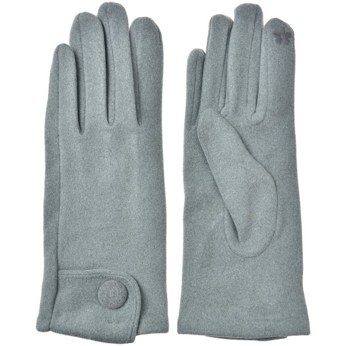 Juleeze JZGL0095G Winter gloves grey 9x23x1 cm with button application