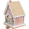 Clayre & Eef 6PR4264 Christmas Stocking Holder Gingerbread House Pink 13x10x18 cm