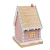 Clayre & Eef 6PR4264 Christmas Stocking Holder Gingerbread House Pink 13x10x18 cm