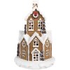 Clayre & Eef 6PR4310 Gingerbread House LED Ø 21x33 cm Polyresin Brown White