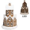 Clayre & Eef 6PR4310 Gingerbread House LED Ø 21x33 cm Polyresin Brown White